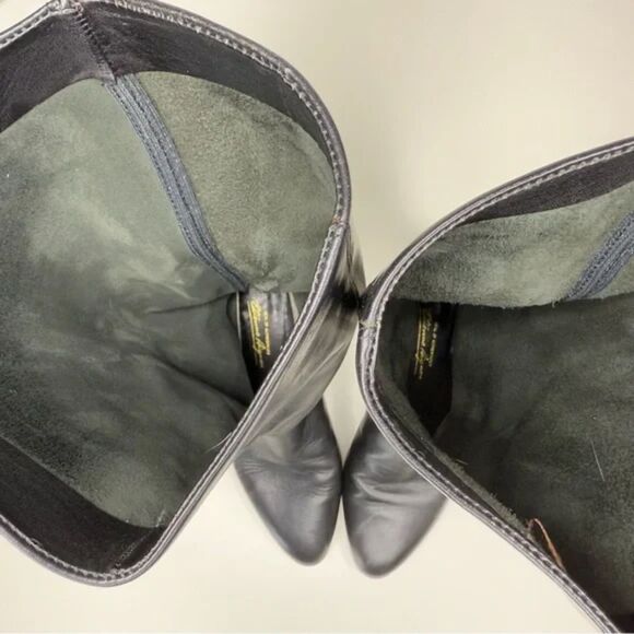 Etienne Aigner Black Leather Riding Boots | Vintage Designer, Made in Brazil - Picture 3 of 12